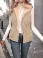 Women's Sleeveless Thickened Hooded -padded Jacket, Winter