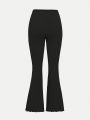 SHEIN Teen Girl Square Neck Asymmetrical Hem Tee & Flare Leg Pants