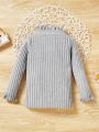 Baby Girls' Solid Color Ribbed Knit Sweater