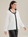 SHEIN Modely Ladies' Color Block Long Sleeve Shirt