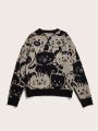 Women's Cat Pattern Pullover Sweater