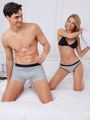 Men'S Striped Contrast Waist Boxer Briefs (5-Piece Set)