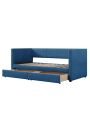 Twin Size Corduroy Daybed with Two Drawers and Wood Slat