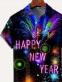 Men's Fireworks And Letter Print Shirt