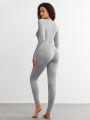 SHEIN Leisure Women's Monochrome Slim Fit Home Clothes Set