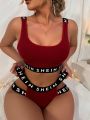 Letter Tape Lingerie Set