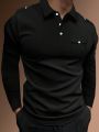 Men's Flip Pocket Casual Polo Shirt