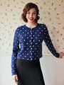 SHEIN DECDS Polka Dot Pattern Button Front Cardigan