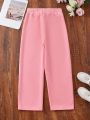 Teen Girls' Daily Loose High Waisted Wide Leg Sweatpants