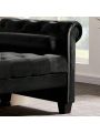 82 Inch End of Bed Bench with 2 Pillows Rolled Armed Ottoman Bench Velvet Bench Button Tufted Sofa Bench Upholstered Bench for Entryway, Living Room and Window