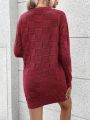 SHEIN Unity Solid Color Drop Shoulder Sweater Dress Without Belt