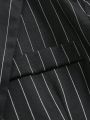 Extended Sizes Men's Striped Notched Lapel Suit Set