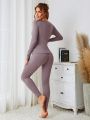 Lace Trim Thermal Underwear Set