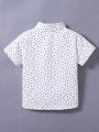 SHEIN Young Boy's Spring & Summer Modern Gentleman Star Printed Shirt, No Bow Tie Included