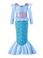 Girls' Cute Mermaid Printed Dresses