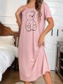 Bear Printed T-Shirt Nightdress