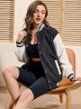 Women's Colorblock Baseball Jacket