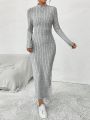 Women's Knit Side Split Bodycon Dress