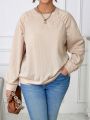 SHEIN Essnce Plus Solid Raglan Sleeve Sweatshirt