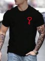 Manfinity Homme 1pc Men's Pattern Printed Round Neck T-Shirt