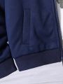 Teenage Boys' Zipper Closure Leisure Warm Tracksuit Two-piece Set