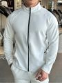 Men'S Zipper Stand Collar Sports Jacket