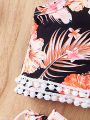 Infant Girls' Tropical Print Tank Top & Cutout Embroidery Detail Skirt Set