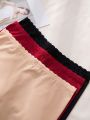 Women's Solid Color Boyshorts With Scallop Hem (3pcs/set)