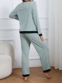 Maternity Color Block Pajama Set