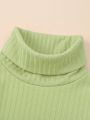 SHEIN Kids EVRYDAY Young Girl Turtleneck Thermal Lined Tee