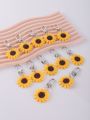 12pcs Sunflower Shaped Keychain, Bag Pendant