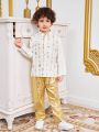 SHEIN Kids Nujoom Young Boy Kurta Set, Fashionable, Casual, Comfortable