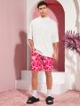 Manfinity Unisex Men's Full Of Heart Print Woven Casual Shorts