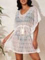 SHEIN Swim BohoFeel Lace Hollow Out Cover Up