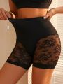 SHEIN Contrast Lace High Waisted Shapewear Shorts