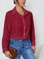 Plus Size Solid Color Simple And Fashionable Shirt