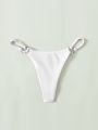 SHEIN Swim Basics Ring Linked Thong Bikini Bottom