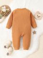 Baby Boy Zipper Front Raglan Sleeve Jumpsuit