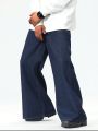 Men's Solid Color Wide Leg Denim Jeans