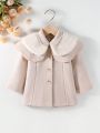 Baby Girl Contrast Statement Collar Coat