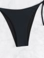 SHEIN Swim Y2GLAM Ladies' Print Halter Neck Two-piece Swimsuit