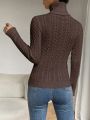 SHEIN Privé Turtleneck Twisted Knit Sweater