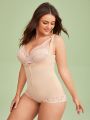 Plus Lace Trim Shapewear Teddy Bodysuit