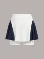 SHEIN VARSITIE Two Tone 2 In 1 Skort