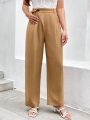 SHEIN Frenchy Women's Solid Color High Waist Pants