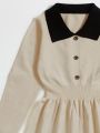 Girls' Contrast Color Sweater Dress, For Older Girls