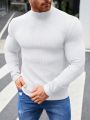 SHEIN Men's Knitted Casual Turtleneck T-shirt