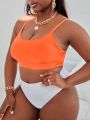 SHEIN Swim Vcay Plus Solid Bikini Top