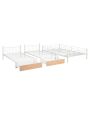 Triple Full Over Twin & Twin Size Metal Bunk Beds with Built-in Ladder Headboard and Footboard for Family Bedrooms, Divided into Three Separate beds with Drawers and Guardrails