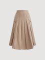 SHEIN MOD Women's Solid Color Pleated Skirt
